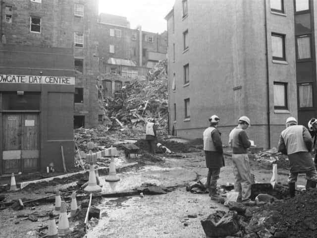 Scenes from the blast in 1989.