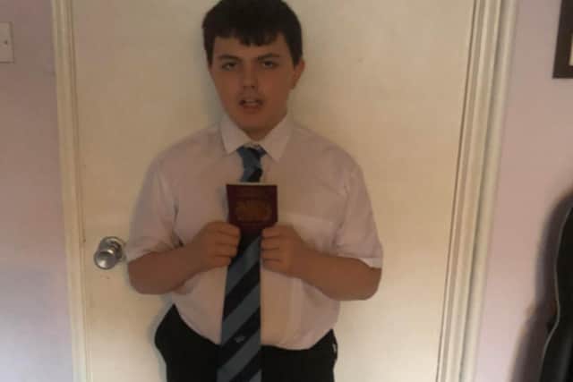 Connor with his Passport.