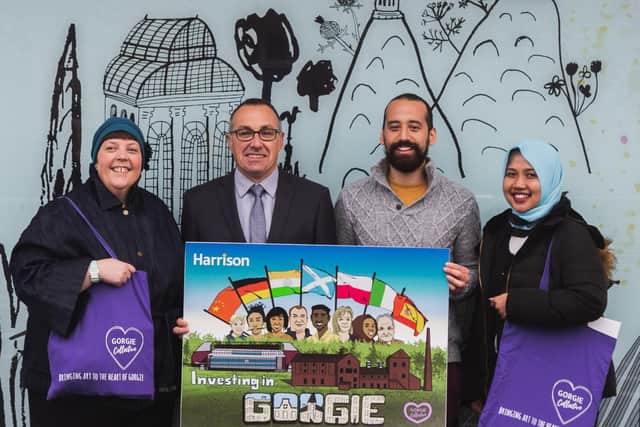 Yvonne Weighland Lyle from Gorgie Collective, Steve McManaman, project manager for Harrison, Mario Alberto Gonzalez Robert (artist) and Anggi Wulan from Gorgie Collective