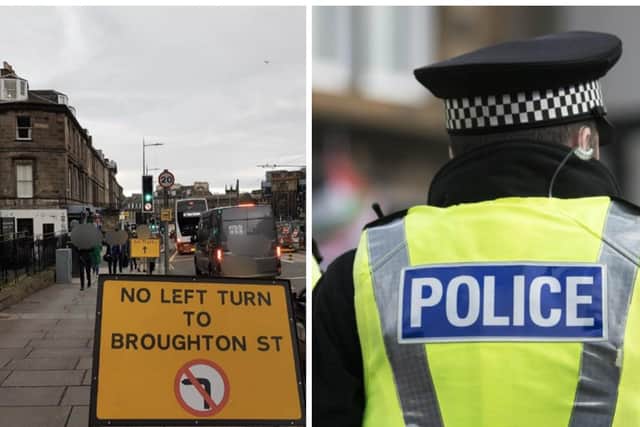 Police have warned drivers about the 'no left turn' from York Place into Broughton Street. Pic: Road Policing Scotland Twitter.