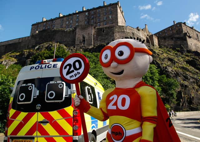 20mph mascot The Reducer launches the policy in 2016. Picture: Scott Louden
