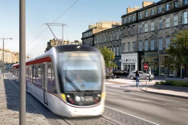 Artist's impression of the tram extension to Newhaven