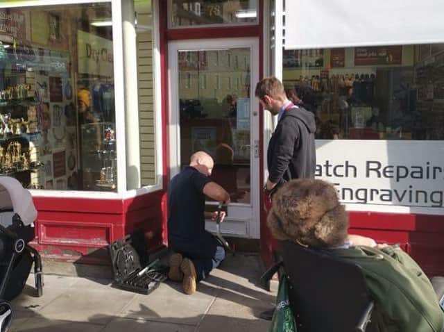 Timpsons staff were locked out of their shop in Edinburgh. PIC: Stevie Cumming