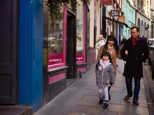 Chinese tourists visiting Victoria Street (Photo: VisitScotland)