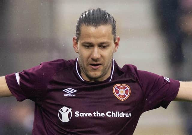 Hearts star Peter Haring is working with the ball intraining once more