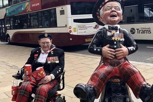 A statue depicting the relentless fundraiser was also on display throughout the summer at his favourite spot on Princes Street, outside Marks & Spencer as part of the Oor Wullie Big Bucket Trail.