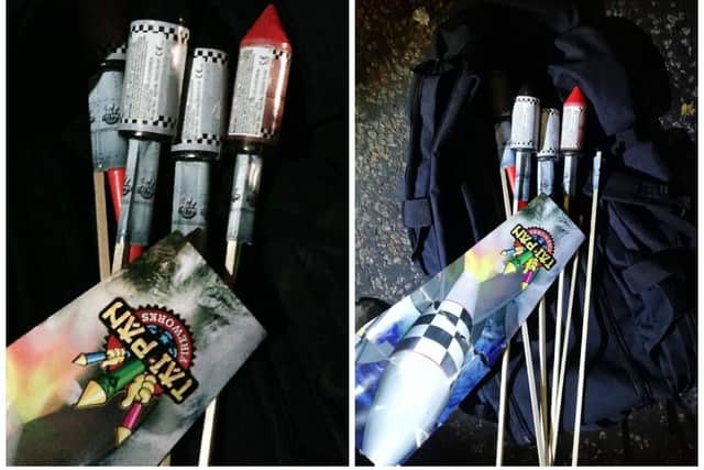 Police have arrested two men in Edinburgh over the sale of fireworks to youths following an attack on officers.