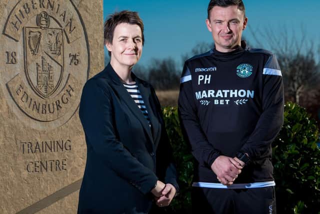 Leeann Dempster with former manager Paul Heckingbottom. Picture: SNS