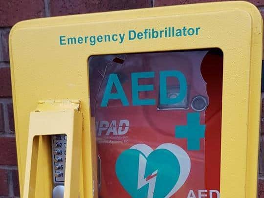 Police released an image of the damaged defibrillator.