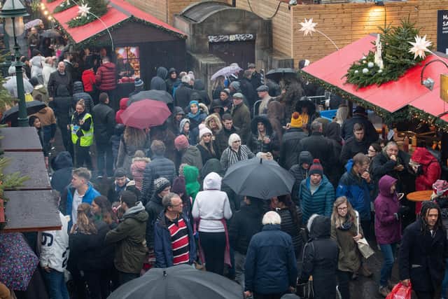 Crowds pack into the Christmas market last year