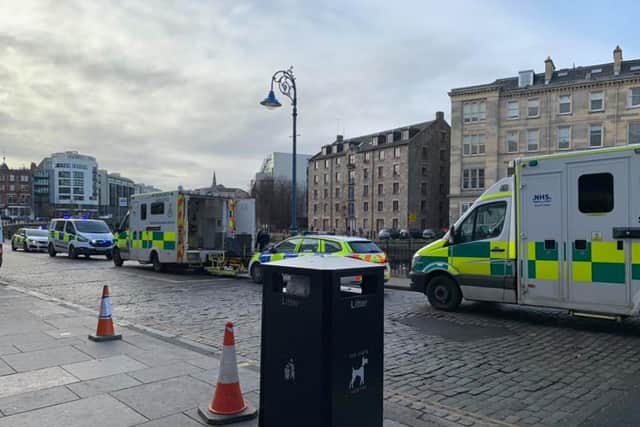 Police and paramedics were called to the scene. Pic: Iain Kay.