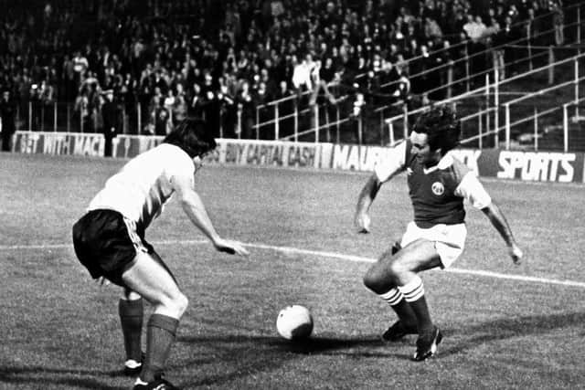 Best dazzles against Clyde. Pic: TSPL