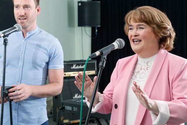 Susan Boyle with Jai McDowall. Picture: TSPL
