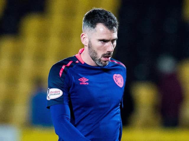 Hearts defender Michael Smith trudges off at the end of last December's 5-0 defeat at Livingston