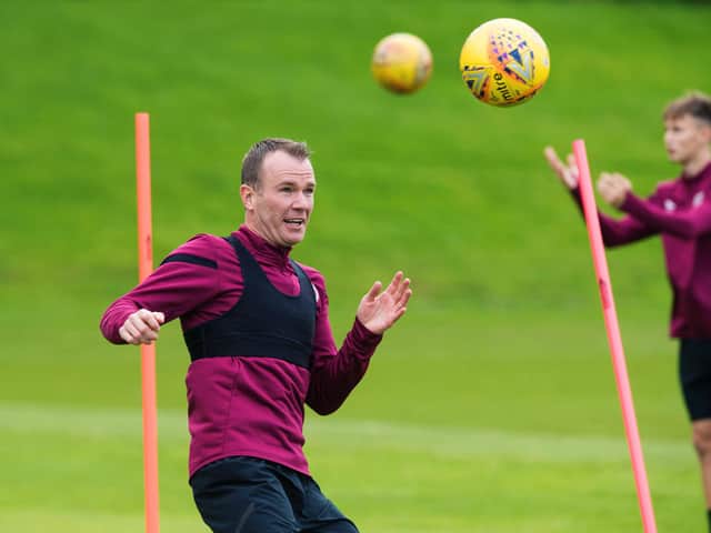 Glenn Whelan pictured during a Hearts training session