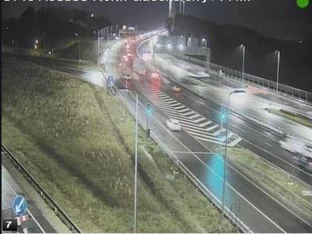 Traffic is busy approaching the Queensferry Crossing (Photo: Traffic Scotland)