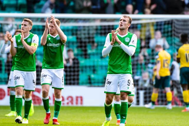 Hibs will be hoping for a similar performance against Celtic on Saturday as the one which earned them a draw in the league. Picture: SNS