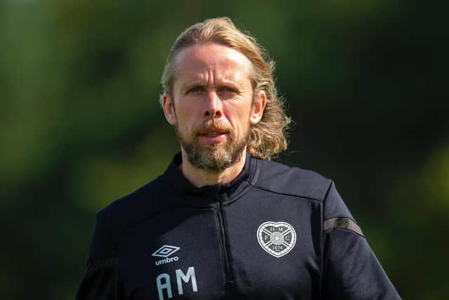 Austin MacPhee has taken temporary charge of the Hearts team. Picture: SNS