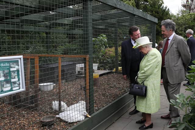 The Queen visited the farm in July.
