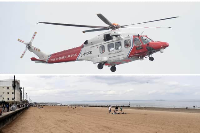 Coastguards launched an overnight search for a man on an inflatable kayak off the coast at Portobello Beach, who was later found onshore.