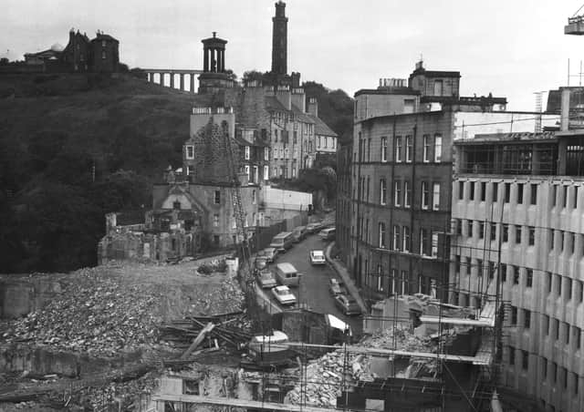 The demolition of the top of Leith Street is almost complete in this picture taken in August 1973
