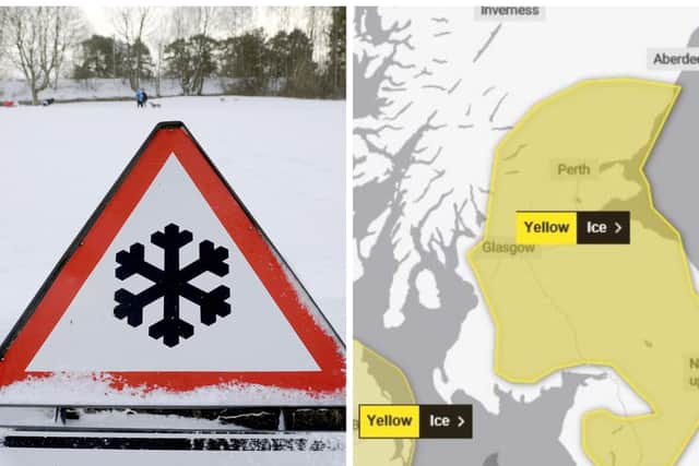 The yellow weather warning is in place until 11am on Monday.