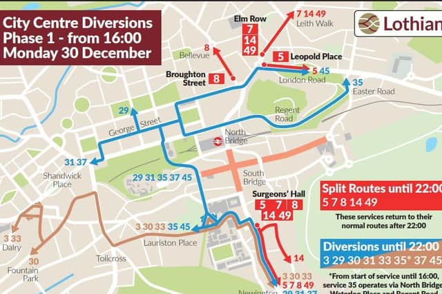 Diversions will be in place on 30 and 31 December (Photo: Lothian)