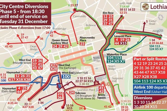 Diversions will be in place on 30 and 31 December (Photo: Lothian)