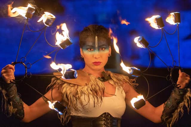 Thousands of fired-up torch-bearers have taken to the streets of Edinburghs Old Town to herald the start of the citys Hogmanay festivities. Pic: Edinburgh PyroCeltica