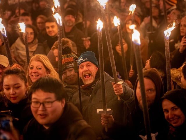 Torchbearers enjoyed the spectacle in their thousands. Pic: Ian Georgeson