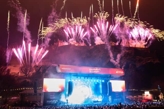 The eight-minute fireworks display after the bells was set to a soundtrack created by superstar DJ Mark Ronson, the event's headliner.