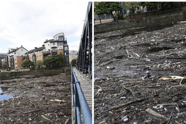 The Water of Leith Basin Partnership blamed high water flow levels for the amount of debris which has built up again and said the area will be regularly monitored to keep on top of the problem.