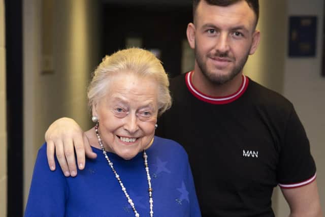 Margaret Mackie, 83, lives in a care home and while she struggles to remember names, she stunned residents with a word-perfect rendition at the Christmas party. Picture: SWNS