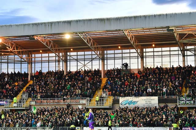 The travelling support made up more than a third of the 9,400 crowd. Picture: SNS