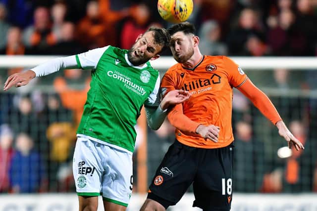 Hibs will first need to defeat Dundee United in Tuesday's replay to reach the next round. Picture: SNS