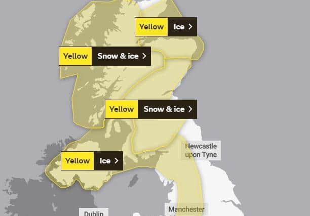 The warning is in place until 11am (Pic: Met Office)