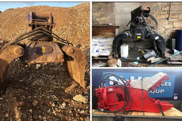 Theft of plant machinery from a site near Drem, East Lothian.