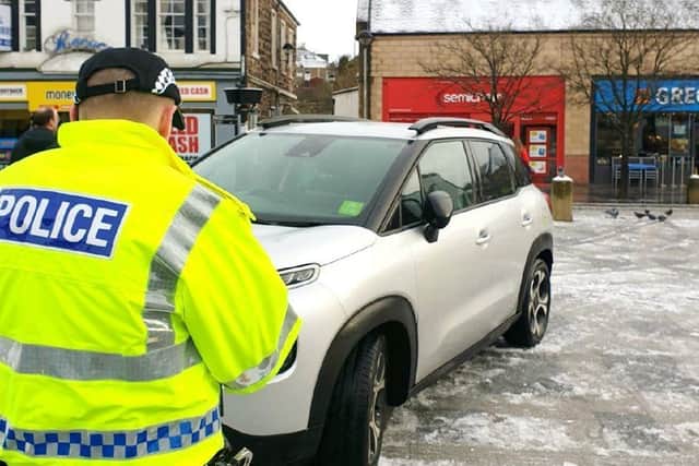 Police have issued 10 drivers with fines in Bathgate town centre this morning following complaints.Pic: West Lothian Police Facebook.