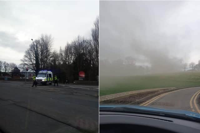 Pictures of the smoke billowing out from the fire at Liberton Primary School. Pictures: Edinburgh Crime and Breaking Incidents.