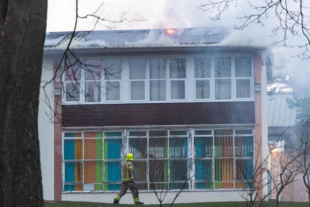 Up to 50 firefighters tackled the blaze yesterday. Picture: Ian Georgeson.