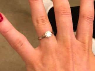 The one-and-a-half caratsolitairediamondring slipped off her finger in the cold weather yesterday