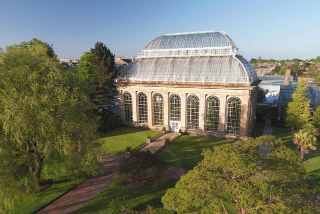 The Victorian Temperate Palm House at the Royal Botanic Garden.