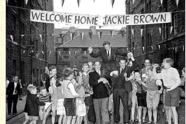 The homecoming celebrations after Jackie's 1958 Commonwealth gold.
