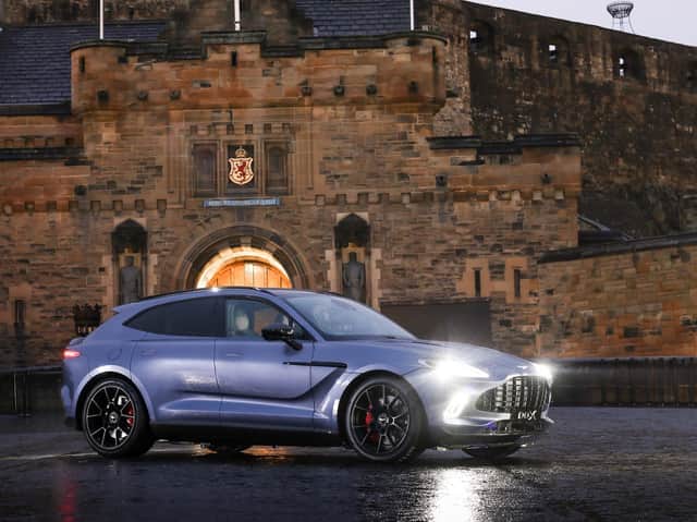 Aston Martin recently launched its latest model, the DBX, pictured at Edinburgh Castle. Picture: Contributed