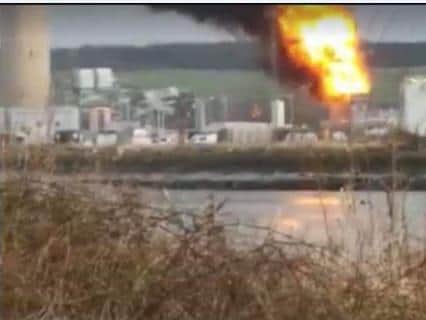 The fire at Grangemouth Docks. PIC: Tom Anderson