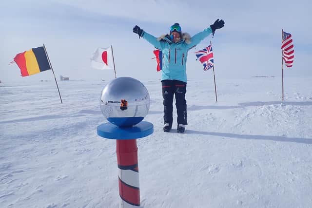 Mollie at the South Pole.