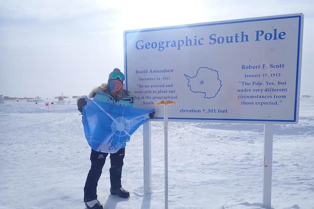 The 29-year-old spent 58 daystrekking 702 miles across Antarctica to complete the mammoth challenge.