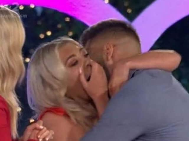 Paige Turley and Finn Tapp were crowned winners of winter Love Island. Pic: ITV