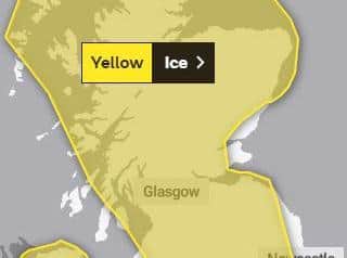Issued at 8pm on Monday evening, the warning advises drivers and pedestrians around the danger of ice on the roads and pavements.