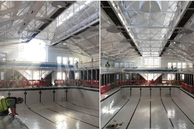 The pool in Leith Victoria, Junction Place,affectionately known as Leith Viccies,is more than 120 years-old and has been having works done on it for the last six months picture: Edinburgh Leisure